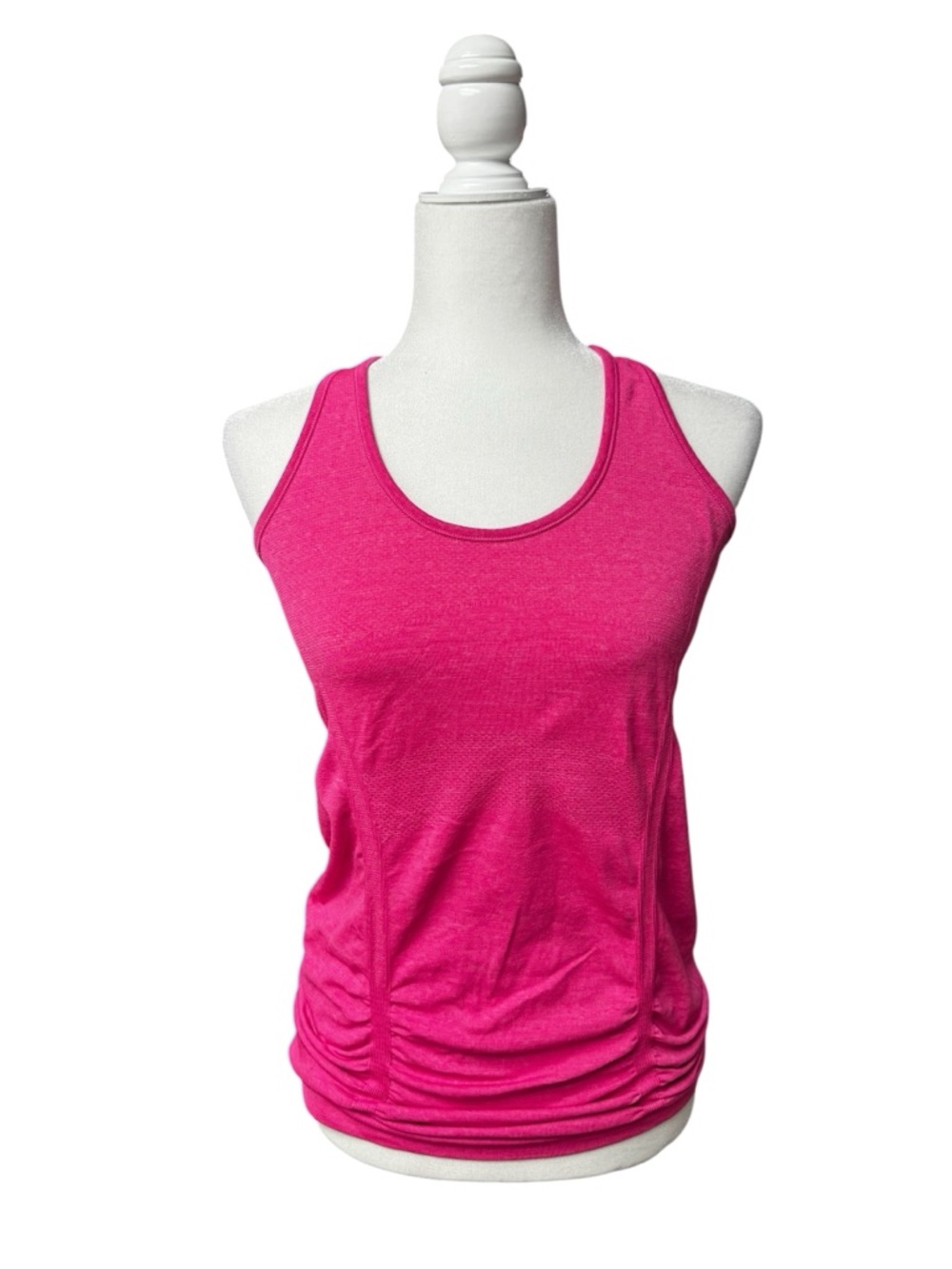 Athleta Women’s Hot Pink Racerback Tank Top size small ruched sides athleisure